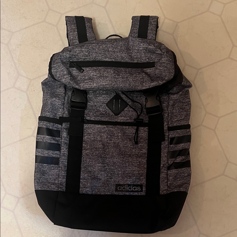 Adidas Black and Gray Backpack